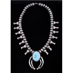 Navajo Chris Hale Kingman Turquoise Squash Blossom
