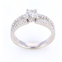 Art Deco Style 1.00 cts. Diamond 14K Gold Ring