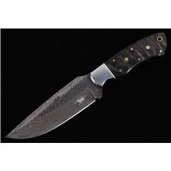 M.T. Knives Rams Horn & Damascus Hammered Knife