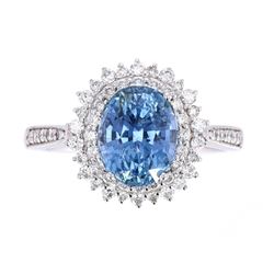 RARE Montana Sapphire & VS2 Diamond Platinum Ring