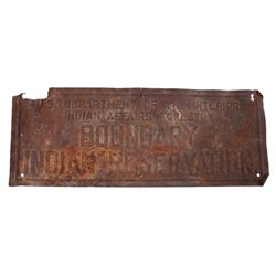 Rare Flathead Indian Reservation Boundry Sign