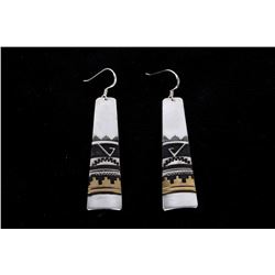 Navajo T&R Singer Sterling & 14K Gold Earrings