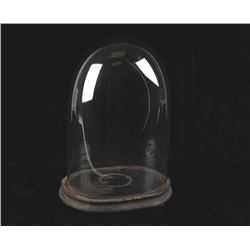 Vintage Blown Glass Display Cloche Dome w/ Base