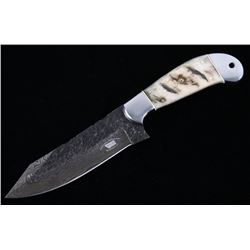 M.T. Knives of Bozeman Rams Horn Damascus Knife