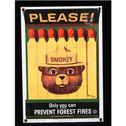 Smokey Bear U.S. Forest Service Porcelain Sign