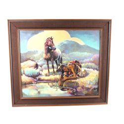 1978 Who Threw That? by Bauren Oil Painting