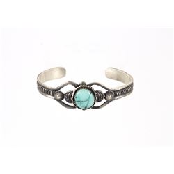 Navajo E. Billah Red Mountain Turquoise Bracelet