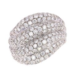 Modern 2.86ct Diamond Pave Set Wave 18K Ring