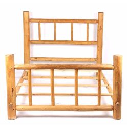 Rustic Pine Log Queen Size Bed Frame
