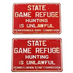 Pennsylvania Game Refuge No Hunting Signs
