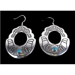 Navajo T&R Singer Sterling & Turquoise Earrings