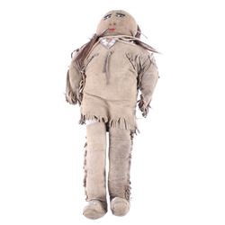 Navajo Beaded Hide & Fabric Child's Doll 19th C.