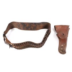 US Milwaukee Saddlery Leather Gun Belt & Holster