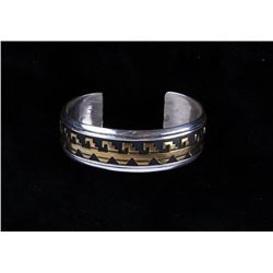 Navajo T&R Singer Sterling Gold Overlay Bracelet