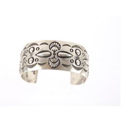 Navajo Allen Lee Repousse Sterling Silver Bracelet