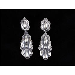 Navajo Yazzie Sterling Silver Repousse Earrings