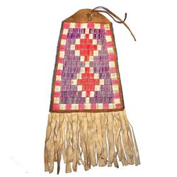 Crow Fully Quilled Hide Dispatch Bag c. 1890