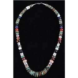 Navajo TR Singer Royston Turquoise Silver Necklace