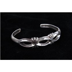 Navajo Sand Cast Sterling Silver Bracelet