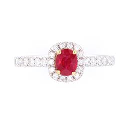 18k Gold Ruby & Diamond Ring