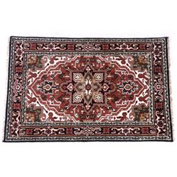 Heriz Serapi Persian Hand Knotted Wool Rug 1930