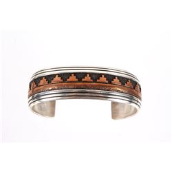 Navajo T&R Singer Sterling Copper Overlay Bracelet