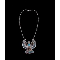 Navajo Lone Mountain Turquoise Chip Inlay Necklace