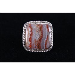 Navajo Crazy Lace Agate Ring by Charlie Chee Bowie
