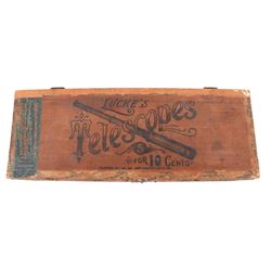 Wooden Lucke's Telescope Cigar Box 1896