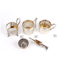 German Silver Cup Holders & Bottle Stoppers