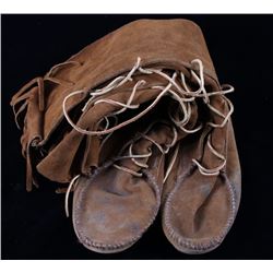 Leather Trappers Moccasin High Top Boots
