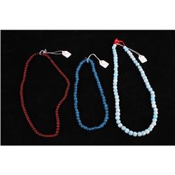 Chinese Qing Dynasty Peking & Turquoise Necklaces