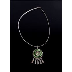 Navajo Sterling Petite Point Gaspite Necklace