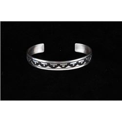 Navajo T&R Singer Stamped Sterling Silver Bracelet