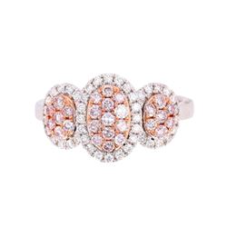 Fancy Pink & White Diamond 18K Gold Ring