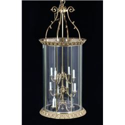 Art Deco Bronze Chandelier Theater Light c. 1920's