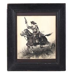 B. M. Bundy Original Framed Pen & Ink c. 1900 RARE