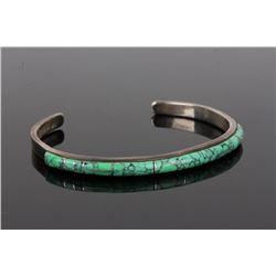 Signed Navajo Sterling & Turquoise Bracelet