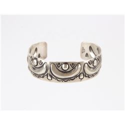 Navajo Allen Lee Repousse Sterling Silver Bracelet