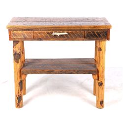 Montana Reclaimed Rough Sawn Table & Antler Pull