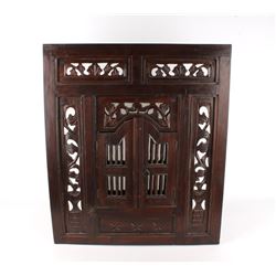 Mid 1900's Carved Floral Saloon Door Style Mirror