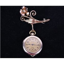 1918 Gold Elgin Watch Broach