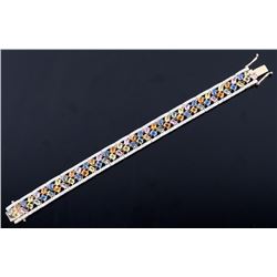 16.53 ct Multi-Colored Sapphire & Diamond Bracelet