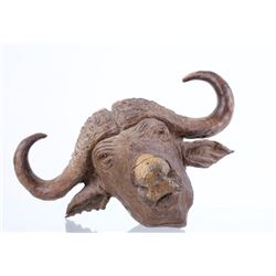 Texture Carved Burl Wooden Water Buffalo