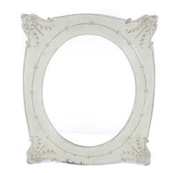 Floral Victorian Style Oval Wall Mirror & Frame