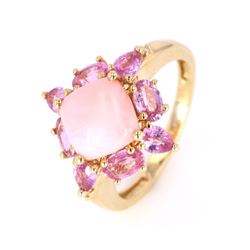 Pink Opal & Pink Spinel 14K Gold Ring