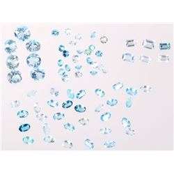 Faceted Sky Blue Topaz Gemstones 44CTW