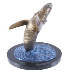 Bronze Breaching Humpback Whale Statue