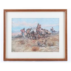Charles M. Russell Indian Women Traveling Print