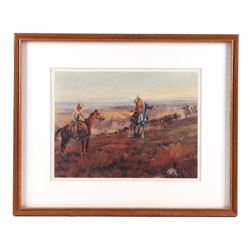 Charlie Russell 'Toll Collectors' Framed Print
